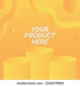 orange gradient background podium for product presentation 3d render 3d illustration