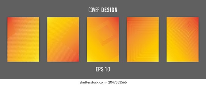 orange gradient background vector image with line pattern
