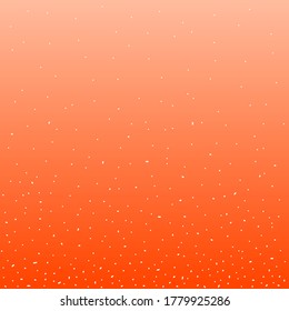 Orange gradient background with white dots.