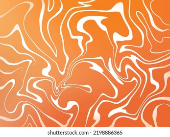 Orange gradient background with white swirling decoration on top vector wallpaper backdrop
