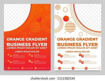 orange gradient business flyer template collection design