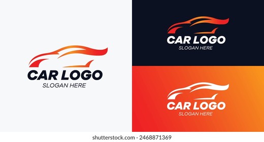 Orange gradient color car logo