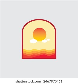 orange gradient color design with a sunset view