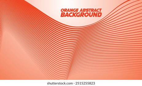 Orange gradient with curve line abstract background vector image for backdrop or presentation