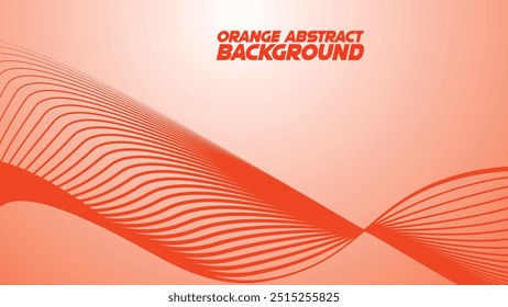 Orange gradient with curve line abstract background vector image for backdrop or presentation