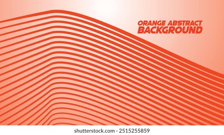 Orange gradient with curve line abstract background vector image for backdrop or presentation