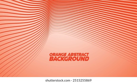 Orange gradient with curve line abstract background vector image for backdrop or presentation