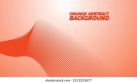 Orange gradient with curve line abstract background vector image for backdrop or presentation
