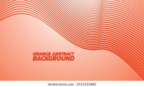 Orange gradient with curve line abstract background vector image for backdrop or presentation