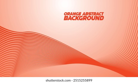 Orange gradient with curve line abstract background vector image for backdrop or presentation