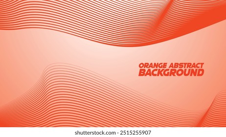 Orange gradient with curve line abstract background vector image for backdrop or presentation