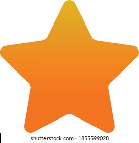 Orange Gradient Favorite Star Icon Illustration 