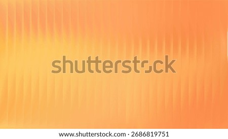Orange gradient with glass texture abstract background. 3d ribbed plastic stripe design. Corrugated emboss panel reflection map. Aberration reed plexi wave bg. Acrylic stained fractal vector paper