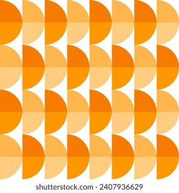 Orange gradient half circle pattern. Half circle vector seamless pattern. Decorative element, wrapping paper, wall tiles, floor tiles, bathroom tiles.	
