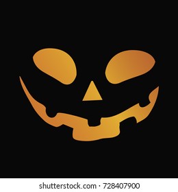 The Orange gradient Halloween holiday pumpkin face flat icon