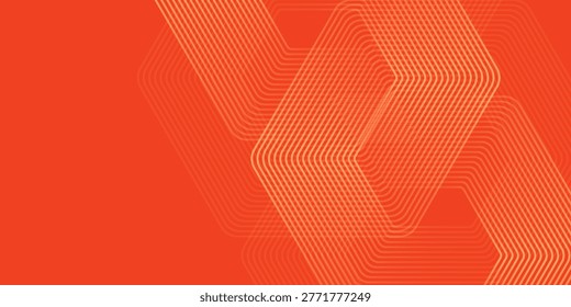 Orange gradient hexagon lines geometric
