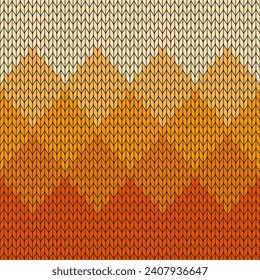 Orange gradient knitted pattern. knitted vector pattern. Seamless gradient pattern for clothing, wrapping paper, backdrop, background, gift card.