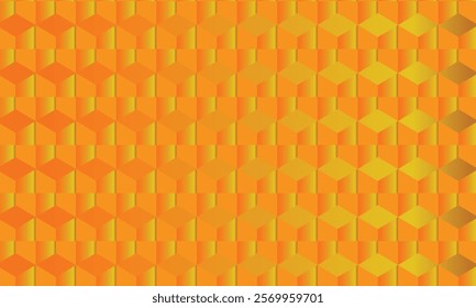 Orange gradient mosaic. Сhaotic mosaic texture. Abstract background with geometric design. Square pattern. Vector mosaic background. Seamless pattern