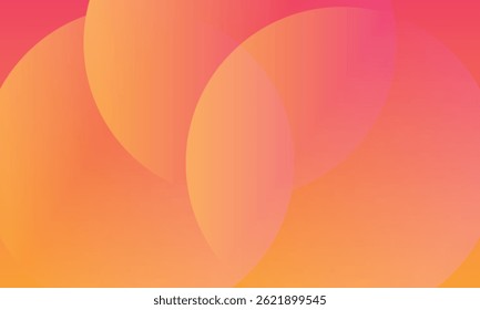 Fondo abstracto de círculo de color rosa degradado naranja. Las Formas dinámicas superponen la composición de opacidad. Vector Eps10