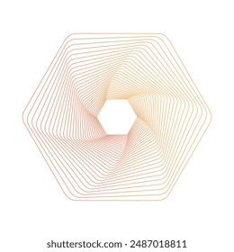 orange gradient polygon line art