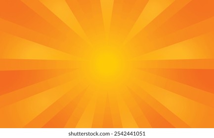 Orange gradient ray burst background vector design