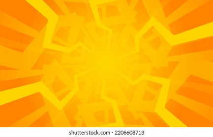 Orange gradient ray burst dot style background vector design