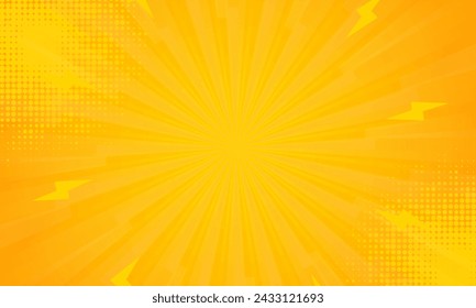 Orange gradient ray burst dot style background vector design