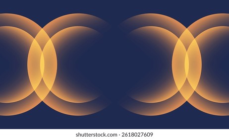Orange gradient round shapes. Futuristic abstract background with bright colored reflected spheres for creative graphic design. Vector illustration.