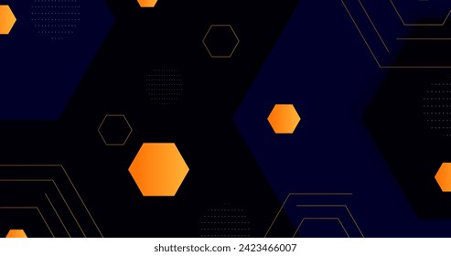 Orange gradient shapes dark background vector design in eps 10