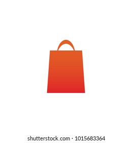 Orange gradient shopping bag retail logo design template vector