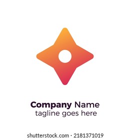 orange gradient shuriken professional simple logo vector illustration design template