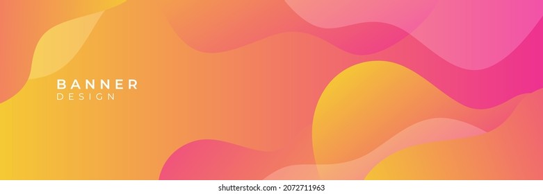 Fondo de banner ondulado suave de gradiente naranja
