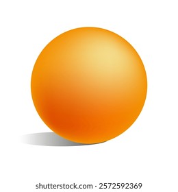 Orange gradient sphere. Smooth circular shape. Bright shadow effect. Vector illustration.