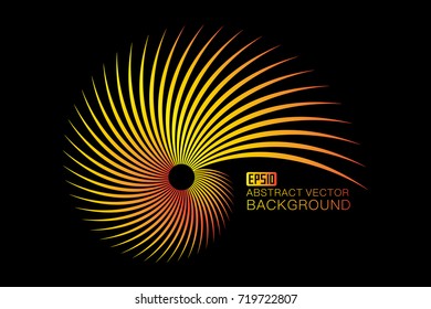 Orange gradient spiral space vector abstract background