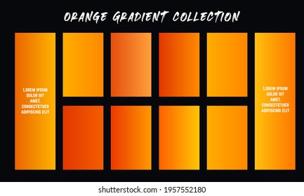 Orange Gradients Swatches Set Stylish Design