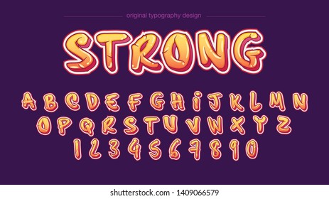 Orange Graffiti Style Typography Font Design