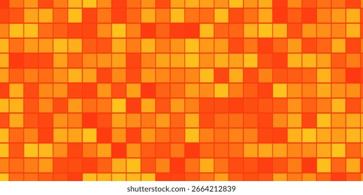 Fondo a cuadros de grano naranja con viñeta roja