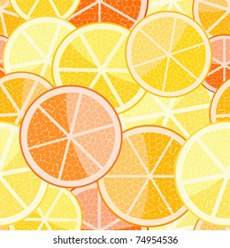 orange grapefruit seamless pattern on light background