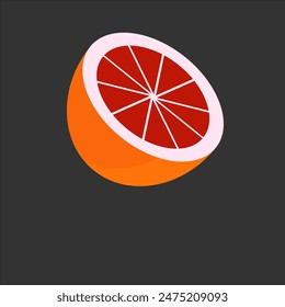 Orange grapefruit vector art illustration.