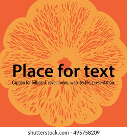 Orange graphic with logo