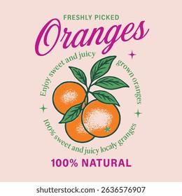 Orange graphic print design, summer fruit design ,typography slogan text print design, fruit print graphics for t-shirt Design