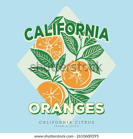 Orange graphic print t-shirt design, summer fruit design, vintage grunge food fashion orange art, typography slogan text print design, California Malibu,fruit print graphics for t-shirt Design