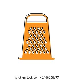 Orange Grater icon isolated on white background. Kitchen symbol. Cooking utensil. Cutlery sign.  Vector Illustration