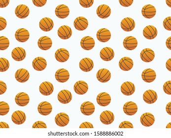 Orange Gray Basketballs Balls Pattern