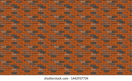 Orange gray brick wall background seamless pattern