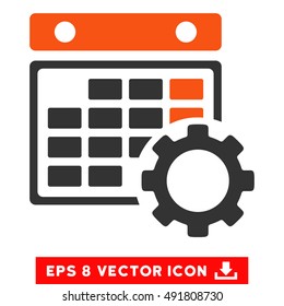 Orange And Gray Calendar Configuration EPS vector pictograph. Illustration style is flat iconic bicolor symbol on a white background.