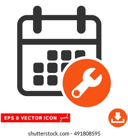Orange And Gray Calendar Setup EPS vector icon. Illustration style is flat iconic bicolor symbol on a white background.