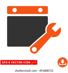 Orange And Gray Calendar Tuning EPS vector pictogram. Illustration style is flat iconic bicolor symbol on a white background.