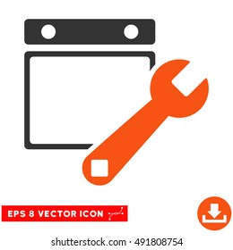 Orange And Gray Date Setup EPS vector pictograph. Illustration style is flat iconic bicolor symbol on a white background.