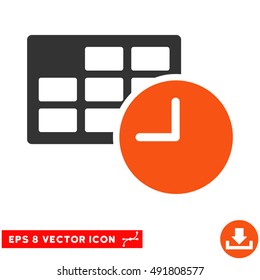 Orange And Gray Date and Time EPS vector icon. Illustration style is flat iconic bicolor symbol on a white background.